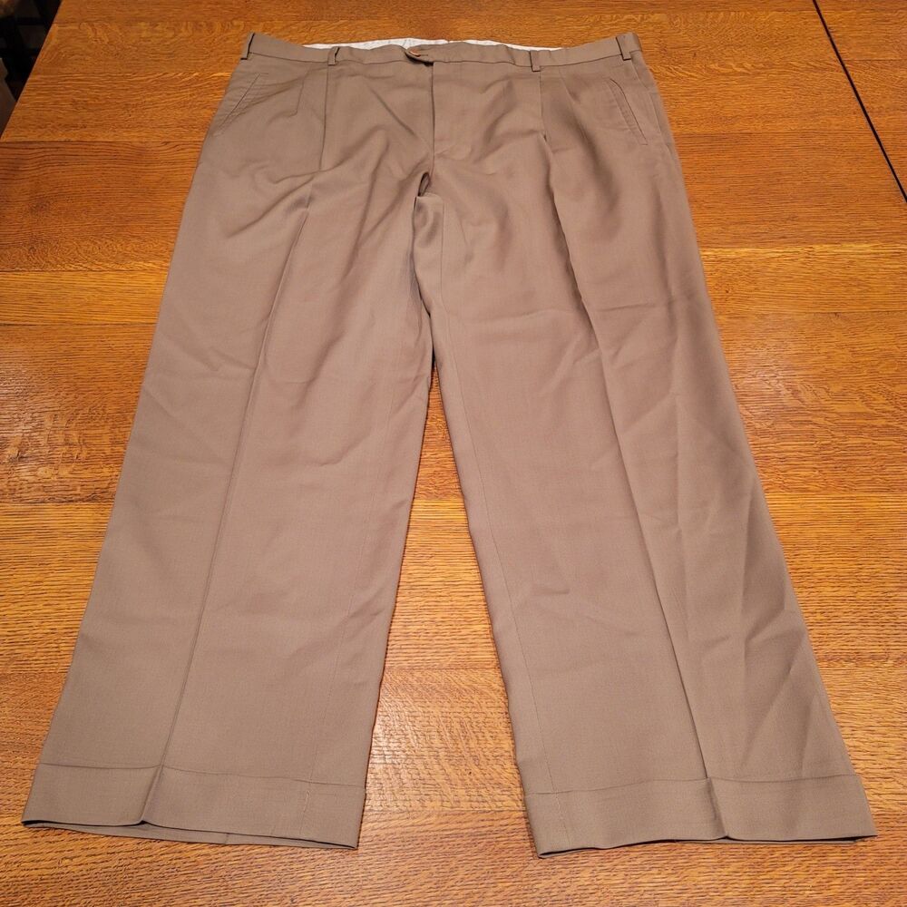 Zanella Made in Italy Paul Rochester Men's Dress Pants 100% Virgin Wool Brown 46